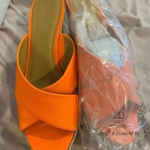 Nine West Orange Dashall NEW Platform Wedges Size 10